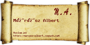 Mérész Albert névjegykártya